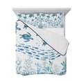 thumbnail image 7 of Quilts Twin-XL Size Bedding Set, Blue Coastal Sea Turtles Lightweight Quilted Comforter, Fish Coral Ocean Life Underwater Soft Bedspread Coverlet with Pillow Covers for All Season, 68" x 98", 7 of 7