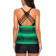 thumbnail image 3 of Coloody Maillots de Bain pour Femmes Haut de Maillot de Bain Tankini à Rayures Color Block avec Boyshorts, 3 of 3