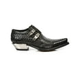 thumbnail image 2 of New Rock 7934-S2 Embossed Python Black Leather Buckle West Steel Heel Shoes Boot 42, 2 of 6