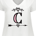 thumbnail image 4 of Inktastic Letter C Monogram Tribal Arrow Women's Plus Size V-Neck T-Shirt, 4 of 5