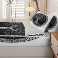 thumbnail image 5 of Homewish Minimalist Nature Tree Zipper Full Size Comforter Sets with Fitted Sheet and 2 Pillowcases,Classic Botanical Art Zipper Bedding Set,White Black,Light Gray Reversible,4pcs, 5 of 8