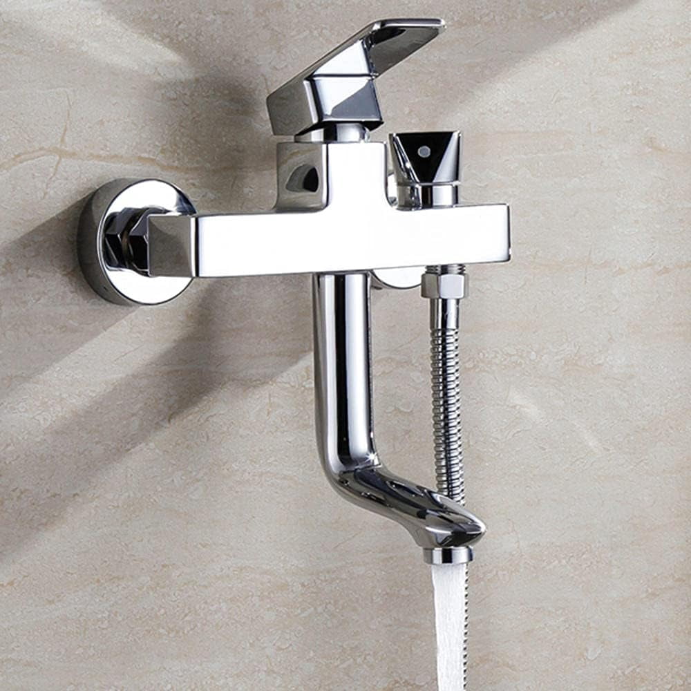 bathtub faucet Wall Mounted Bathtub Faucet with Shower Rotatable Brass Cold and Hot Water Bathroom Shower Set-F