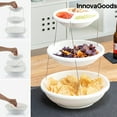 thumbnail image 3 of Sunjoy Tech 2/3 Tier Twist Fold Party Bowl Serving Plate Collapsible Nesting Plastic Platter Dips Nuts Candy Fruit Snack Space Saving Server, 3 of 8