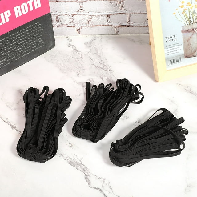 Flat Elastic Rope, Black, White) Durable Clothes Elastic, For Clothing, Cuffs, Black