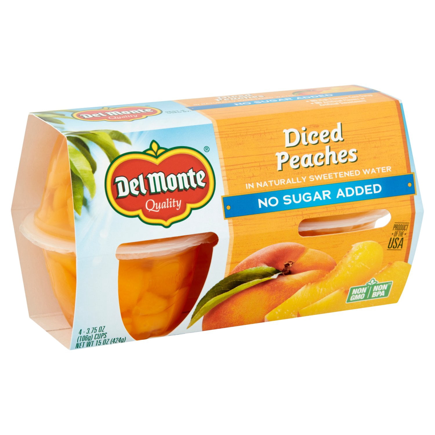 Del Monte Peaches Diced Cups 15 oz