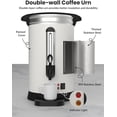 thumbnail image 3 of 18l double wall stainless steel commercial coffee urn con drip tray, quick brew electric beverage dispenser para catering, church, oficina, 3 of 5