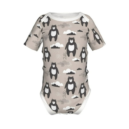 

Gaeub Cartoon Bear Brown Print Infant Climbing Onesie Toddler Outfit Newborn Baby Bodysuit Baby Boy Girl Clothes -2 Years