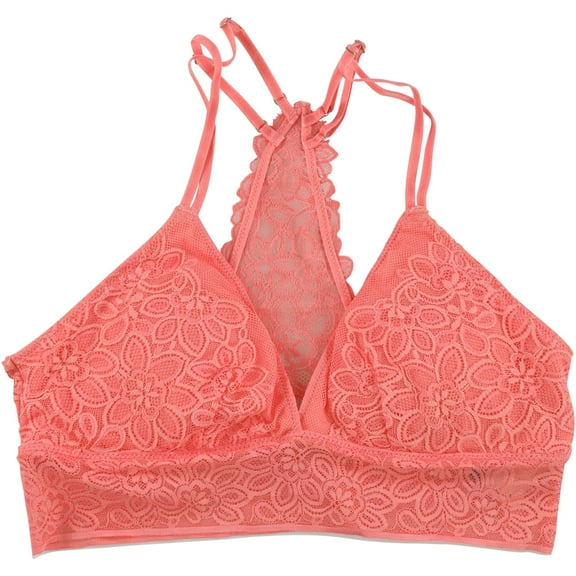 American Eagle Womens Floral Lace Racerback Bra, Pink, X-Small