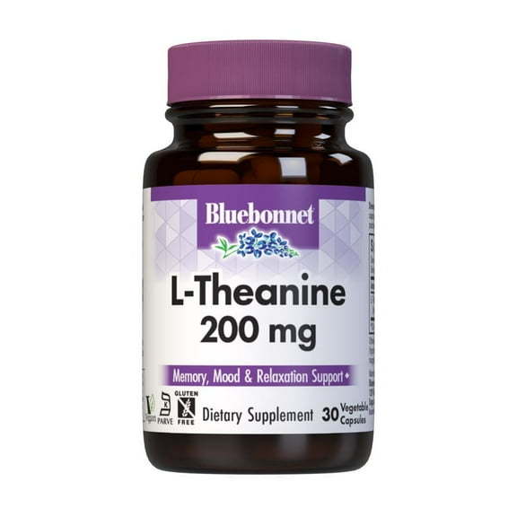 Bluebonnet L-Theanine 200mg, Free-Form Amino Acid, Promotes Relaxation*,30 Days