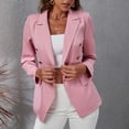 thumbnail image 4 of Hesxuno Blazer Jackets For Women Trendy Solid Double Breasted Business Attire Slim Fit Lapel Long Sleeve Coats Office Casual Ladies Tops, 4 of 7