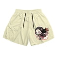 thumbnail image 1 of Demon Slayer Anime Shorts Kawaii Manga Cartoon 3D Print Gym Shorts Quick Dry Mesh Casual Short Pants to Fitness Jog Daily Unisex, 1 of 4