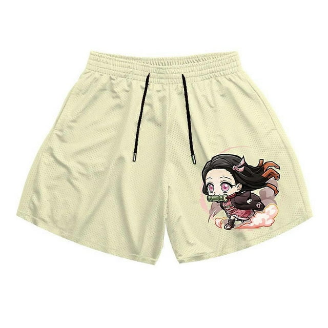 Demon Slayer Anime Shorts Kawaii Manga Cartoon 3D Print Gym Shorts Quick Dry Mesh Casual Short Pants to Fitness Jog Daily Unisex