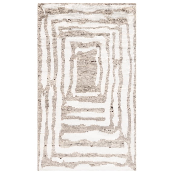 SAFAVIEH Casablanca Isaiah Geometric Area Rug, Ivory/Light Brown, 5' x 8'