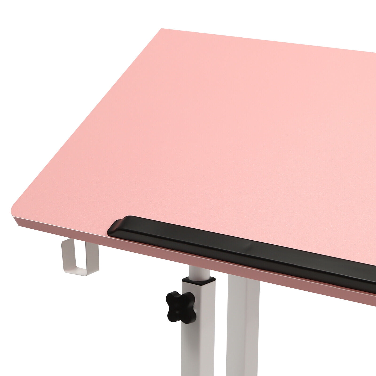Miumaeov Mobile Stand Up Desk with Height Adjustable Standing Desk with Wheels Portable Rolling Laptop Cart for Home Office Standing or Sitting