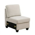 thumbnail image 4 of 148.5" Fabric Linen Blend Reversible Modular Sofa & Couch With Ottoman-Beige, 4 of 7
