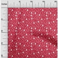 thumbnail image 1 of oneOone Cotton Poplin Bright Red Fabric Snowflake,Star & Tree Dress Material Fabric Print Fabric By The Yard 56 Inch Wide, 1 of 4