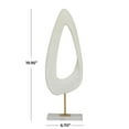 thumbnail image 4 of 7" x 20" White Polystone Cut-Out Abstract Sculpture with Marble Stand, by DecMode, 4 of 13