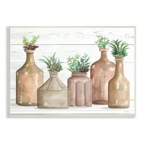 Stupell Industries Succulents Herbs Rustic Cottage Jars Leaves Arrangement Graphic Art Unframed Art Print Wall Art, Design by Cindy Jacobs