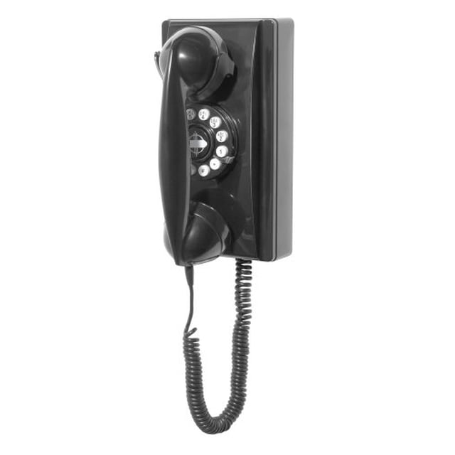 Crosley CR55-BK Wall Phone con tecnologia de boton pulsador, Crosley Crosley