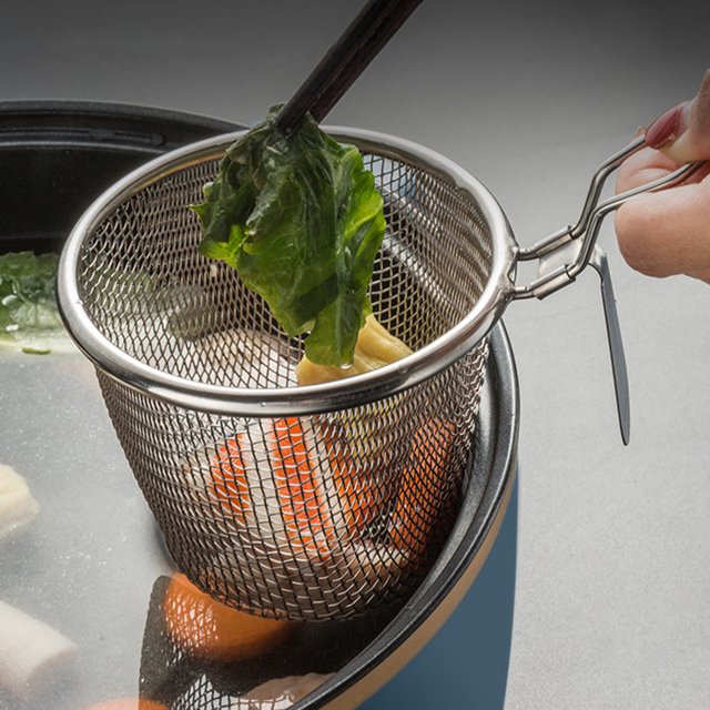 Visland Fine Mesh Strainer High Capacity Handheld Anti-scalding Wall Mounted Anti-rust Filter Kitchen Utensils Stainless Steel Big Mesh Dumpling Noodle Strainer Household Supplies