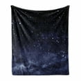 thumbnail image 1 of Night Soft Flannel Fleece Throw Blanket, Ethereal View of the Dark Sky Atmosphere Nebula Fantasy Cosmic Universe Theme, Cozy Plush for Indoor and Outdoor Use, 60" x 80", Dark Blue White, by Ambesonne, 1 of 6