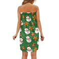 thumbnail image 3 of Yuyamidu Snowman Body Wrap Towel for Women Gingerbread Man Towel Wrap for Bathroom Softness Bath Towels Size M Christmas Home Bathing Towel with Pocket, Green, 3 of 7