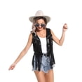 thumbnail image 3 of Spring/Summer Vest Sequined Vest Western Cowboy Style Cardigan Vest for Women,S,Rose Gold,1- Spring, 3 of 5