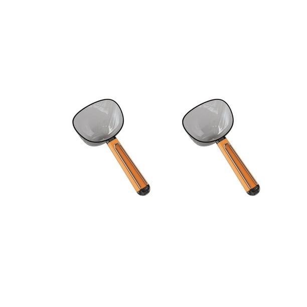 Cuchara Medidora Paquete de 2 cucharas medidoras de cocina de gran capacidad y palas para arroz, dos en uno, ideales para racionar granos, harina e ingredientes para hornear (color naranja). Rkxzt