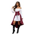 thumbnail image 5 of JFOPQVSM Women Midi Red Traditional Dress Women Dirndl Dress with Dirndl Apron for Oktoberfest, 5 of 9