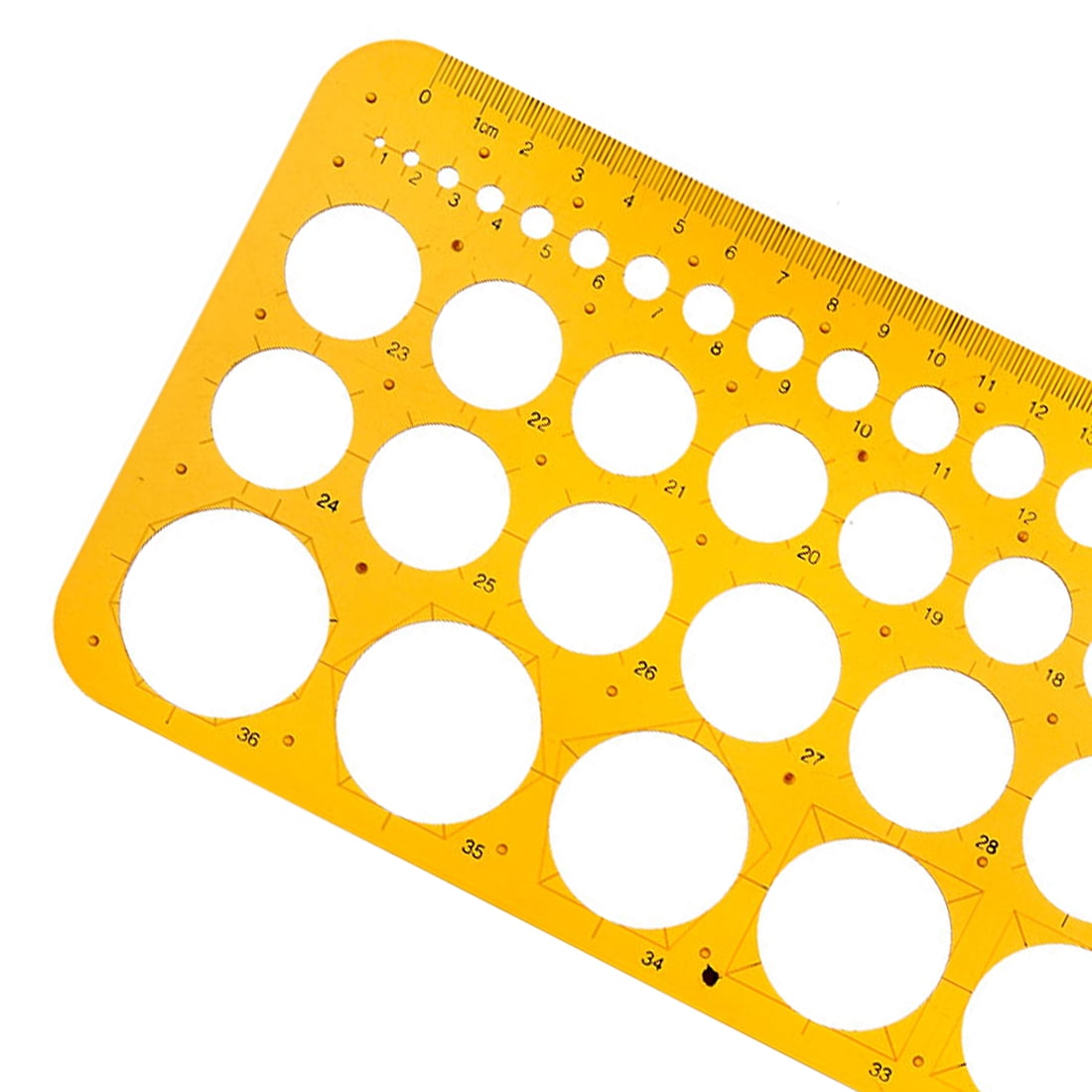 Geometric Drawing Template Measuring Ruler Round Shape 22cm for Drawing