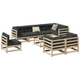 thumbnail image 1 of vidaXL 9 Piece Garden Sofa Set Solid Wood Pine, 1 of 5