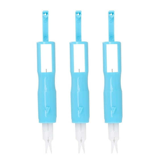 Murdoffiu needle threader stitch 3pcs Sewing Needle Inserter Needle Threading Tool for Sewing Machine (Blue)