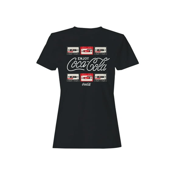Officially Licensed Coca Cola Retro Cassette Graphic Women's T-shirt