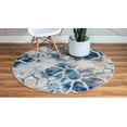 thumbnail image 4 of Rugs.com Gossamer Collection Rug – 5 Ft Round Navy Blue Medium Rug Perfect For Kitchens, Dining Rooms, 4 of 9