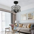 thumbnail image 2 of Miumaeov Modern Crystal 3-Light Luxury Metal Ceiling Light Chandelier, 2 of 9
