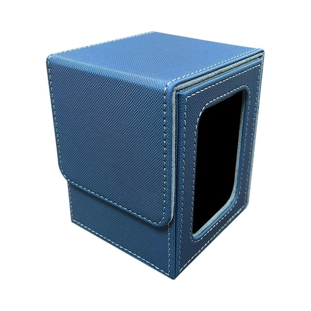 Leather Trading Card Holder with Clear Display Window for Secure Storage and Organized Craft Stationery Accessory