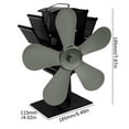 thumbnail image 2 of Stove Fan Wood Stove Fan Fireplace Fan Heat-powered Fan With 5 Blades, 2 of 2