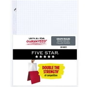Five Star Reinforced Filler Paper Plus Study App, Graph Ruled, 8.5" x 11", 80 Sheets/Pack (170122-WMT)