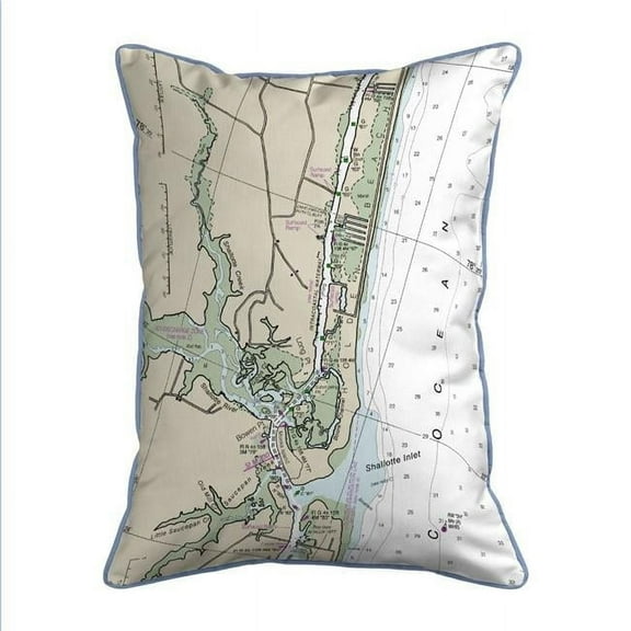 Betsy Drake ZP11534HB 20 x 24 in. Holden Beach, NC Nautical Map Extra Large Zippered Indoor & Outdoor Pillow