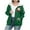 Green, variant on Makaor Sweatshirts Jacket for Women Christmas Fleece Hooded Coat Solid Plus Size Zipper Long Sleeve Outerwear Clothes