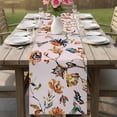 thumbnail image 4 of Pink Spring Floral Table Runner 72 Inches, Summer Botanical Vintage Birds Bed Runner Dresser Scarves Tabletop for Indoor Outdoor Parties/Ceremony/Banquet, 16" x 72", 4 of 8