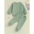 thumbnail image 5 of 2PCS Baby Girls Fall Outfits 6 12 18 24M 3T Long Sleeve Rainbow Print Sweatshirt + Pants Set Toddler Clothes, 5 of 10