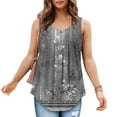 thumbnail image 6 of Summer Savings Clearance 2023! Tunic Tops for Women Loose Fit Casual Vintage Solid Color Pleated Sleeveless Crew Neck Tank Shirts, 6 of 7
