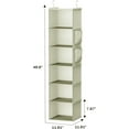 thumbnail image 5 of YOUDENOVA Hanging Closet Organizer, 6-Shelf Cloth Hanging Storage with Side Pockets,Beige, 5 of 7