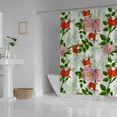 thumbnail image 3 of Coolnut Shower Curtain Set with Hooks Flowers and Leaves Polyester Waterproof Bath Curtain 60" x 72", 3 of 6