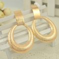 thumbnail image 2 of Big Circle Exaggerated Metal Texture Brushed Frosted Geometric Earrings Creative Party Birthday Jewelry Gift,Style 1, 2 of 4
