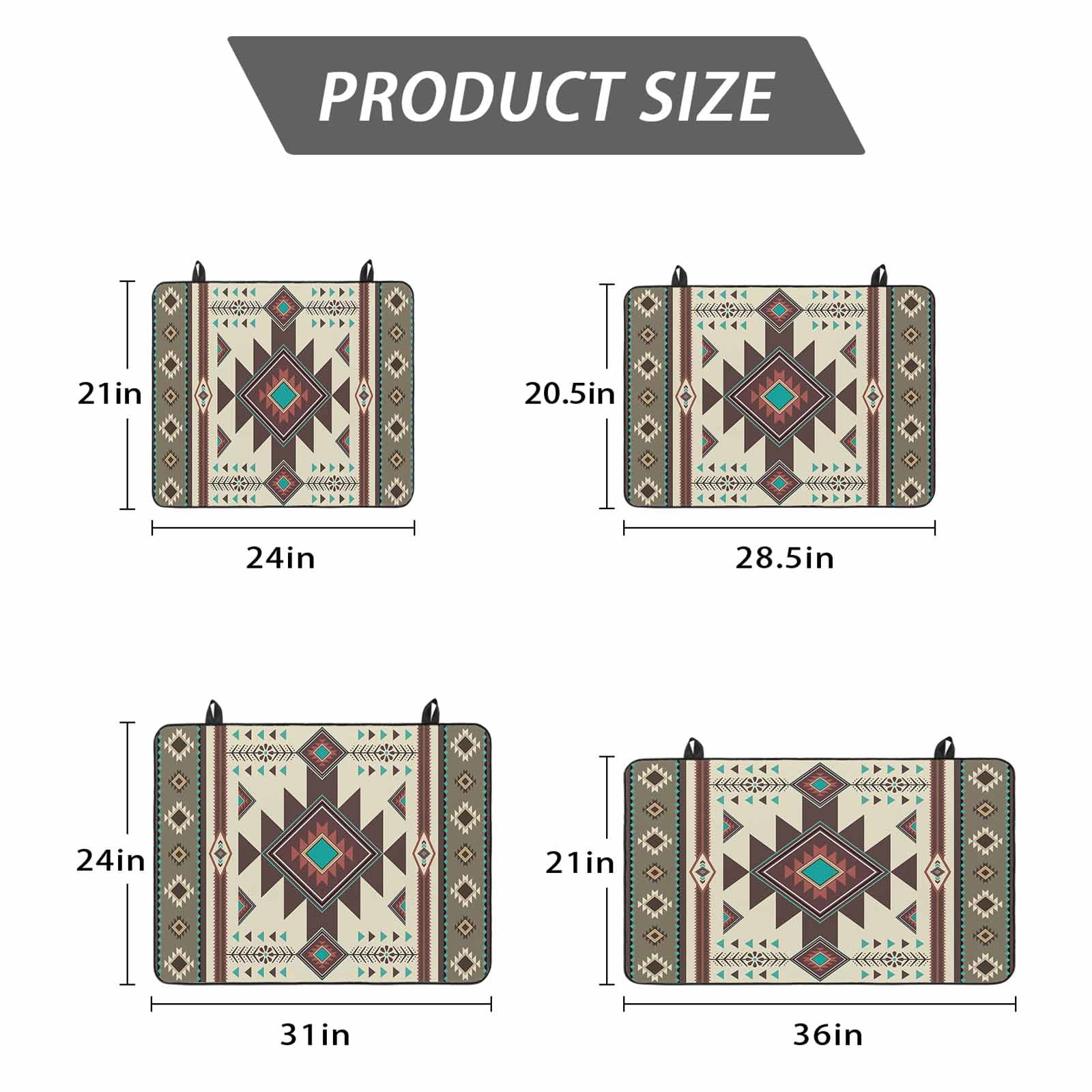 Brown Southwest Stove Top Cover for Electric Stove, Heat-proof & Non Slip Glass Top Stove Cover Protector, Ethnic Boho Tribal Vintage Geometric Kitchen Flat Cooktop Rubber Mat 24x21 Inches