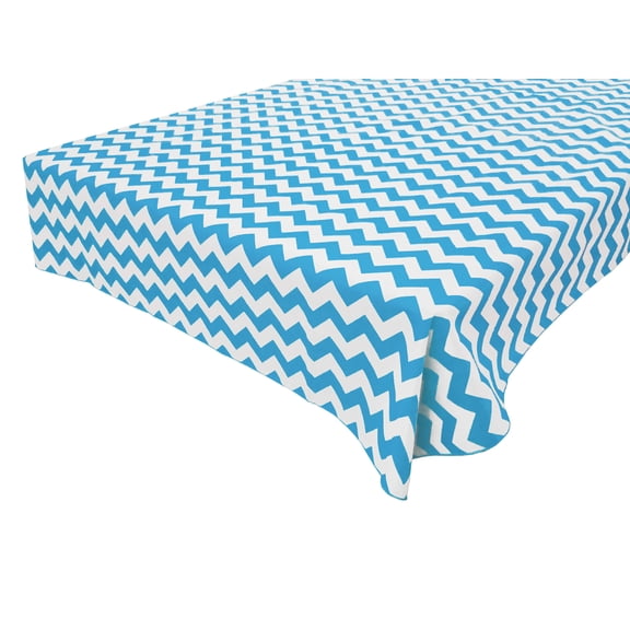 Cotton Tablecloth Chevron Zig Zag Print Turquoise
