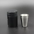 thumbnail image 2 of Billuyoard 4 unids/set pulido 30ML Mini vaso de chupito de acero inoxidable copas de vino con funda de cuero bolsa hogar Bar cocina Barra de herramientas Billuyoard JJ25276-00B, 2 of 6