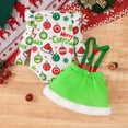 thumbnail image 4 of Atogsazn Newborn Baby Girl Christmas Set Cotton Ruffle Long Sleeve Print Romper and Suspender Skirt Outfit Winter Clothes Green 6-9 Months, 4 of 9